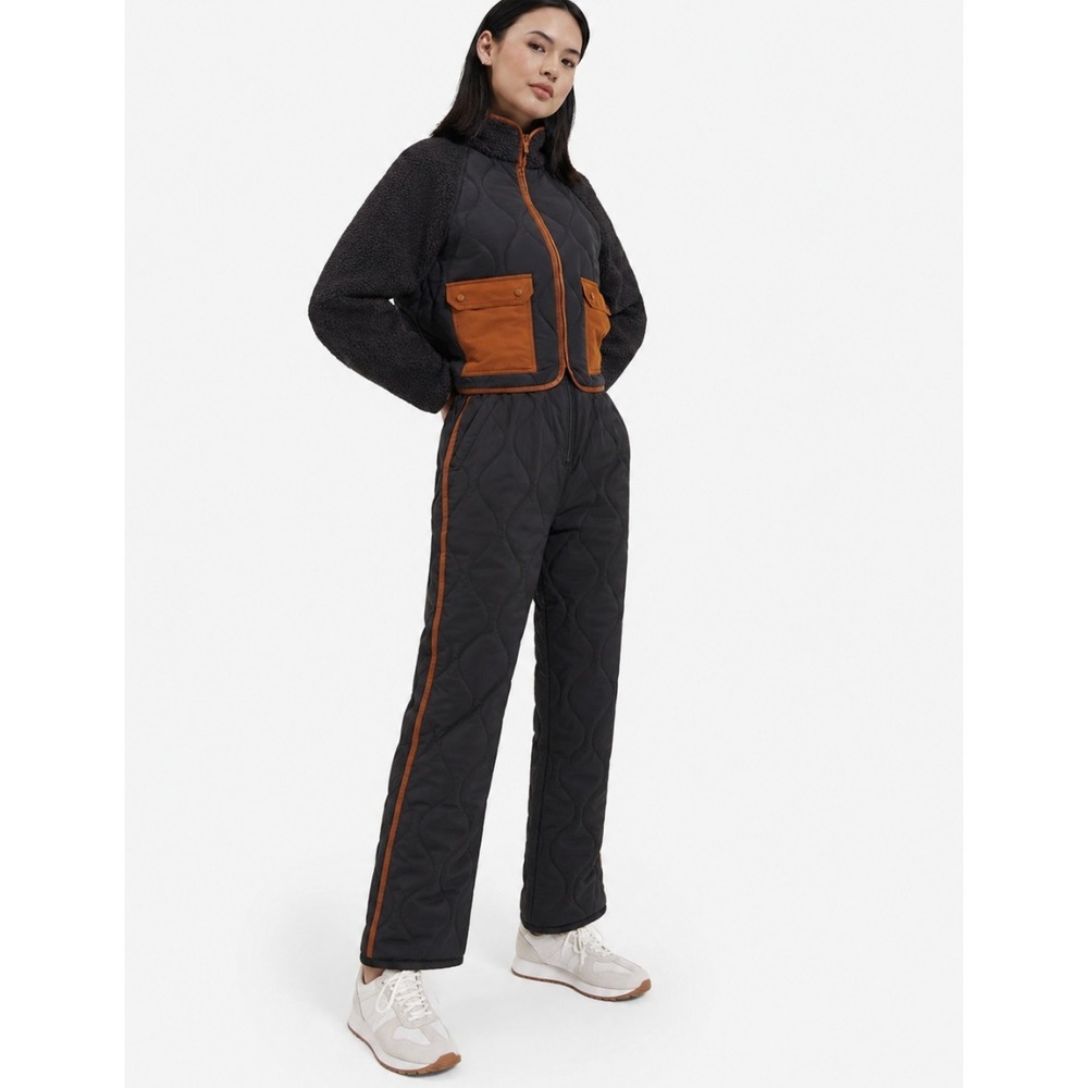 UGG Dayana Quilted UGGfluff Pant in Black Chestnut sz M